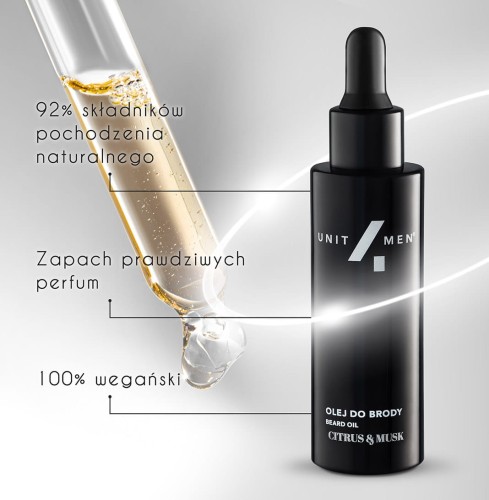 Perfumowany olej do brody dla brodacza — naturalne składniki Unit4Men