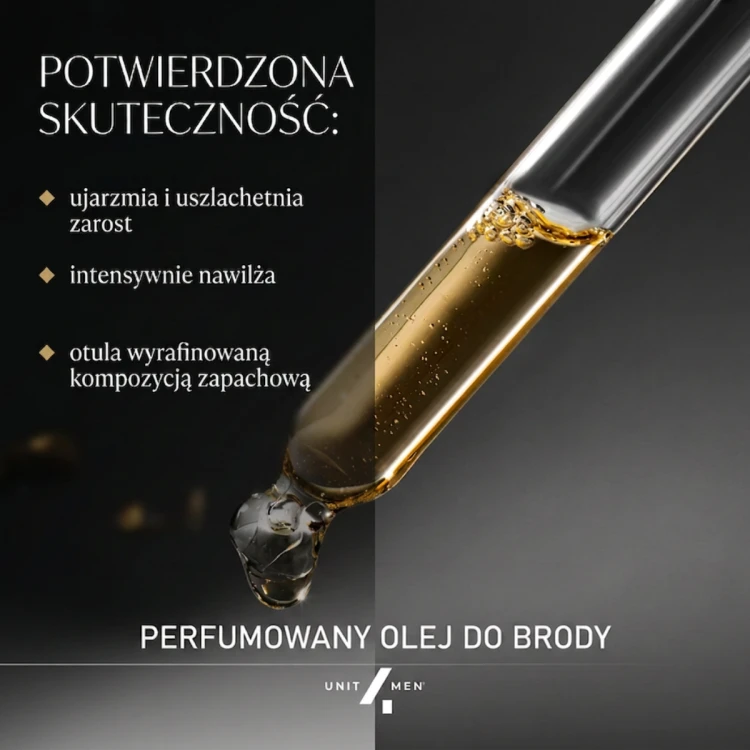 Olej do brody Citrus&Musk na szarym tle Unit4Men