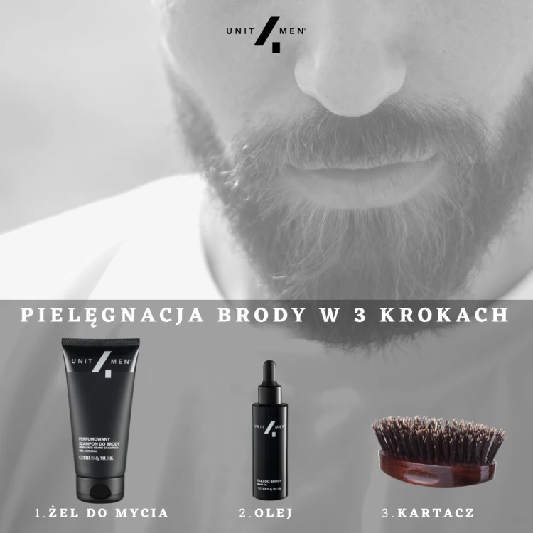 Pielęgnacja twarzy i brody w 3 krokach — rutyna Unit4Men