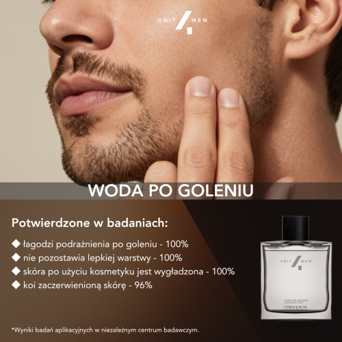 Woda po goleniu Citrus&Musk na szarym tle Unit4Men