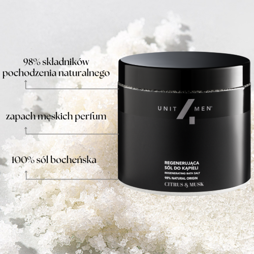 Sól do kąpieli Citrus&Musk — korzyści i działanie Unit4Men