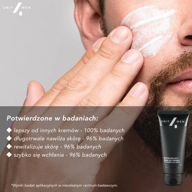 Rewitalizujący krem do twarzy Unit4Men – Citrus&Musk, opakowanie produktu